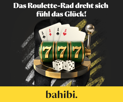Bahibi Online Casino mit Slotmaschine und Roulette Motiv